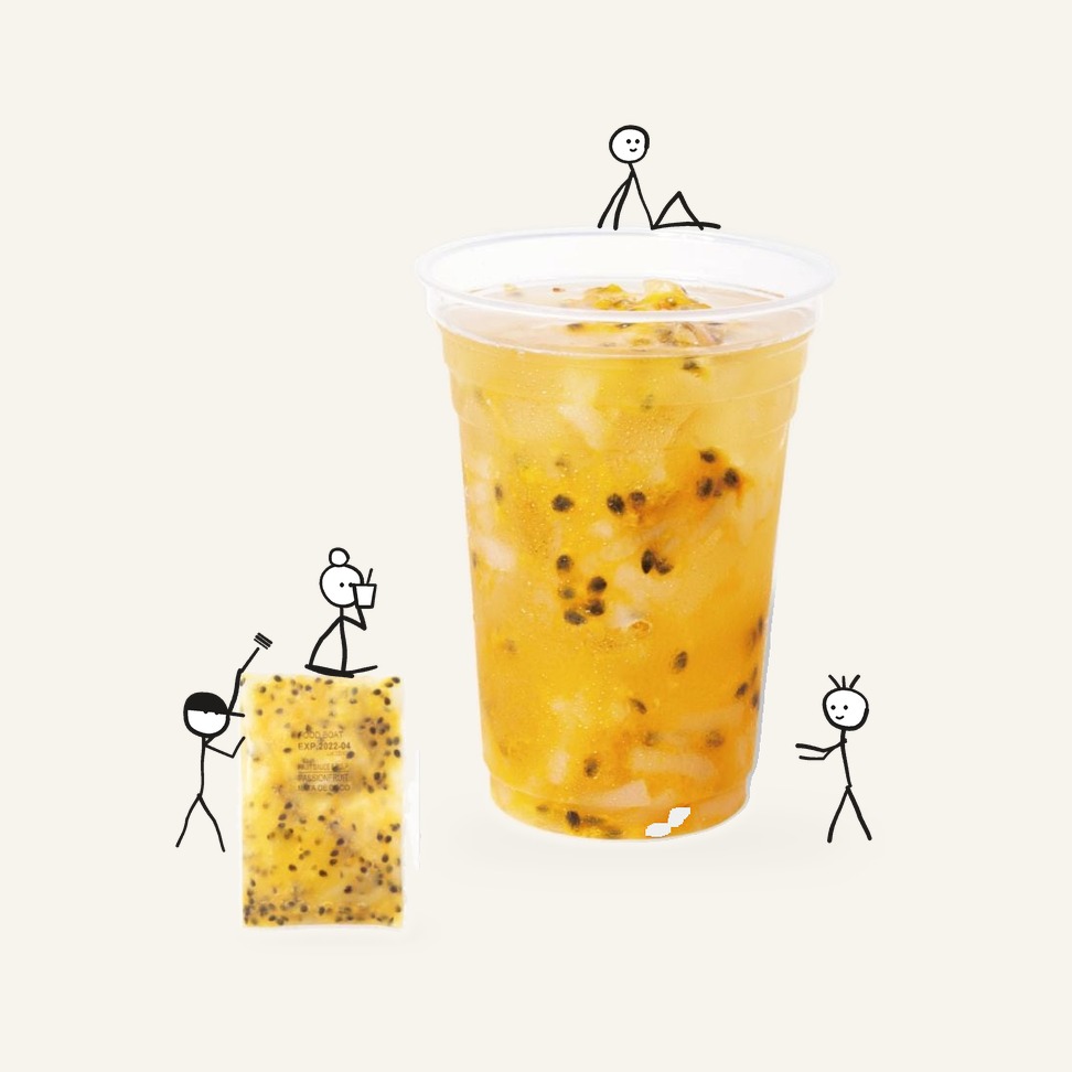Frozen Fruit Sauce Passion Fruit & Nata de Coco 130g