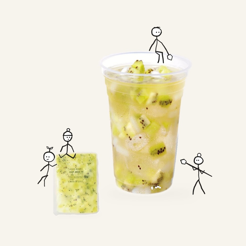 Frozen Fruit Sauce Kiwi & Nata de Coco 130g