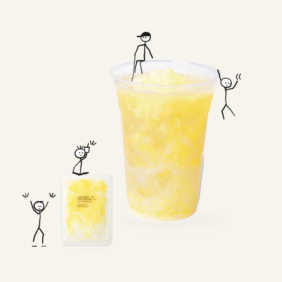 Frozen Fruit Sauce Pineapple & Nata de Coco 130g