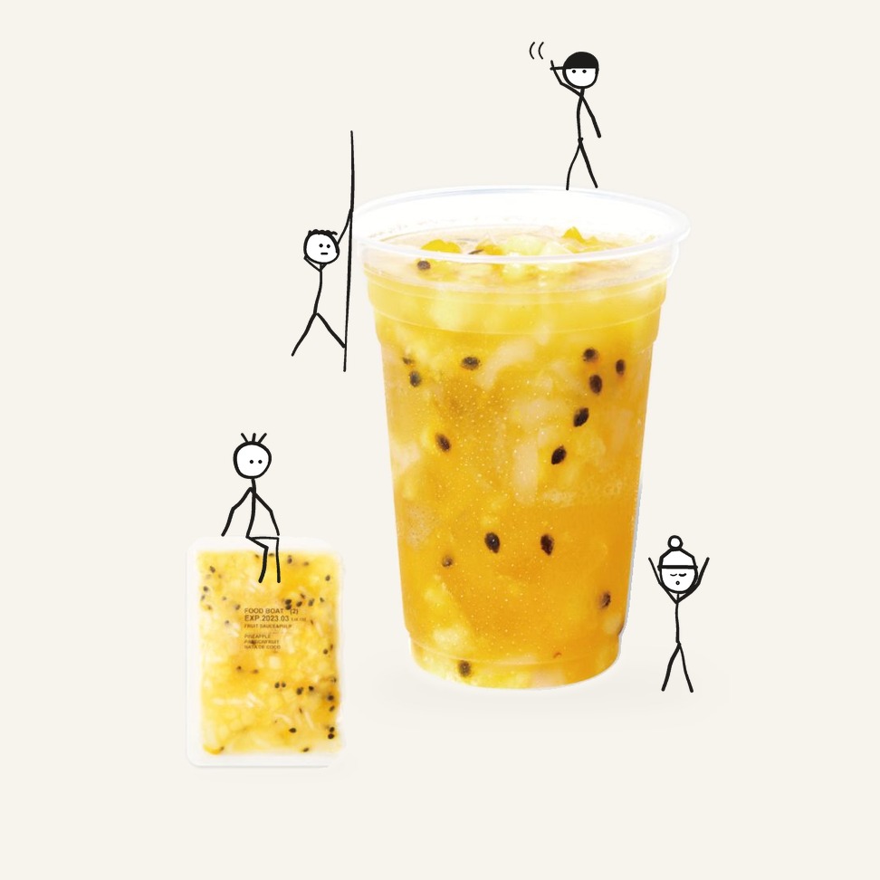Frozen Fruit Sauce Pineapple & Passion Fruit & Nata de Coco 90g