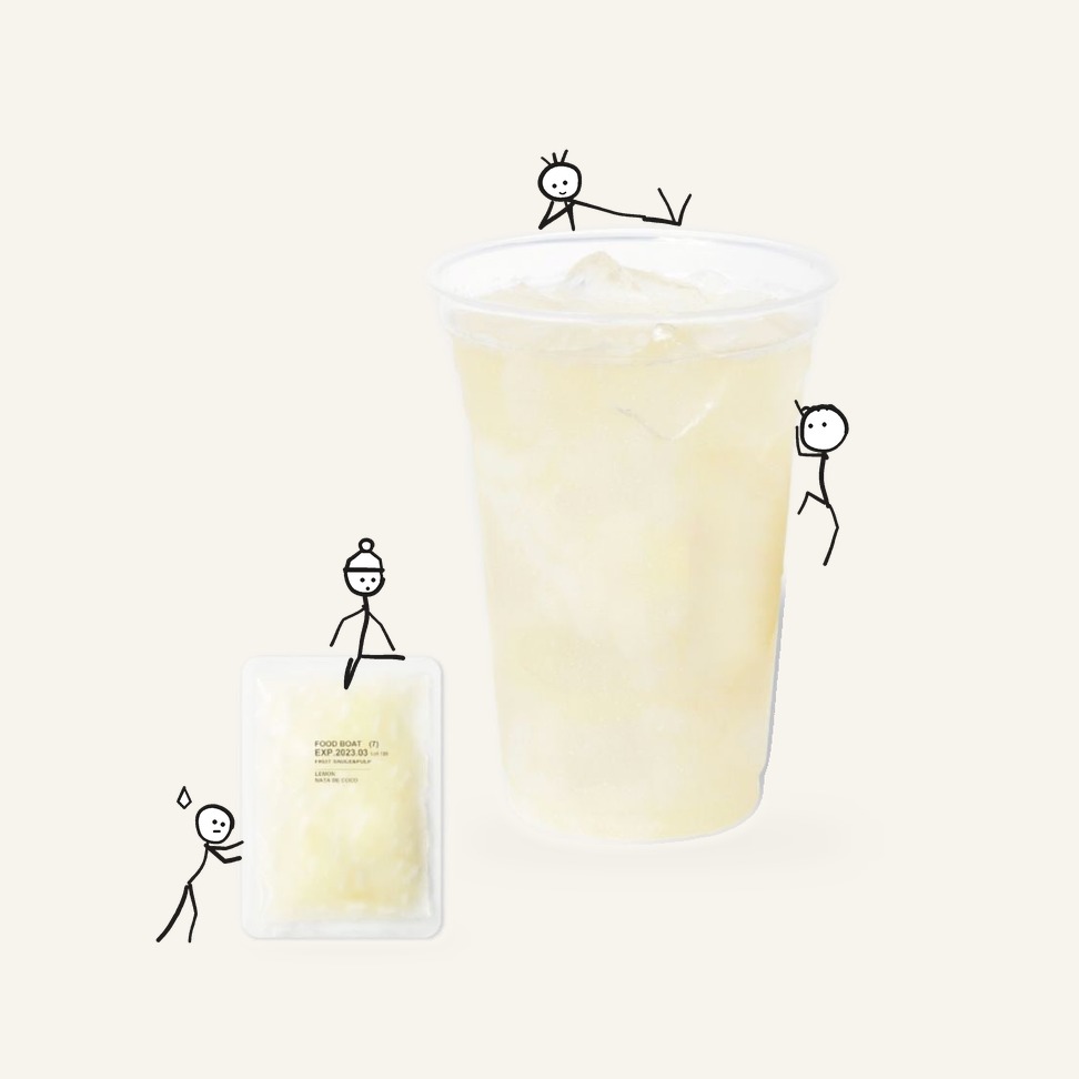 Frozen Fruit Sauce Lemon & Nata de Coco 90g