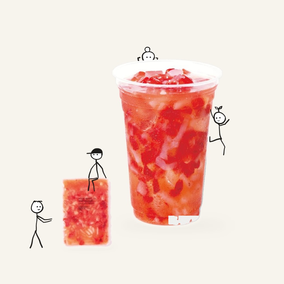 Frozen Fruit Sauce Strawberry & Nata de Coco 90g