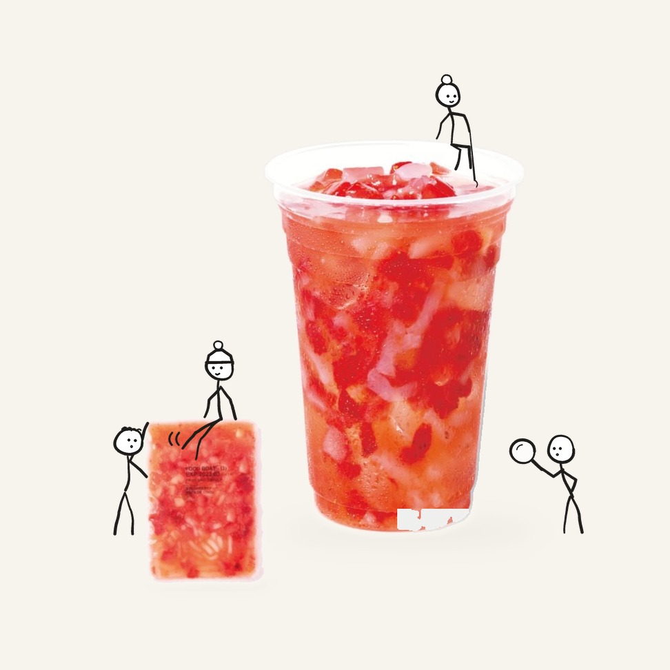 Frozen Reduced-Sugar Fruit Sauce Strawberry & Nata de Coco 115g