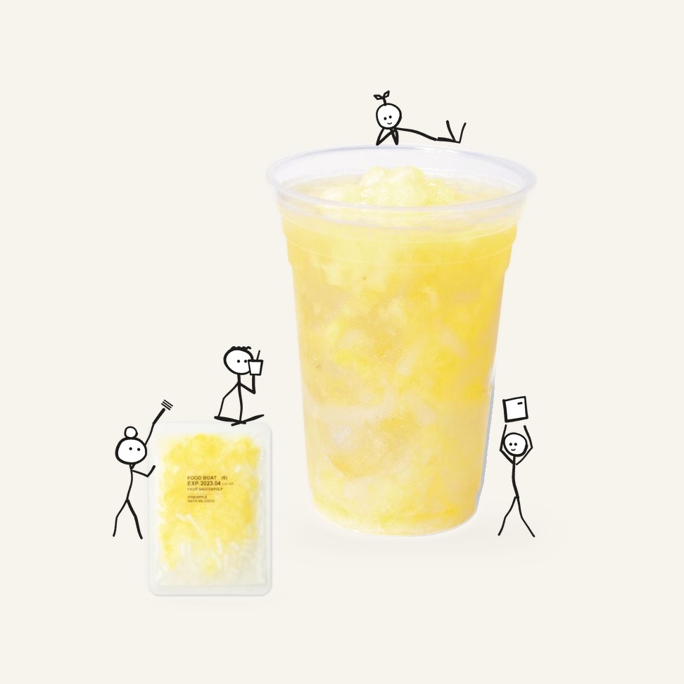 Frozen Fruit Sauce Pineapple & Nata de Coco 90g